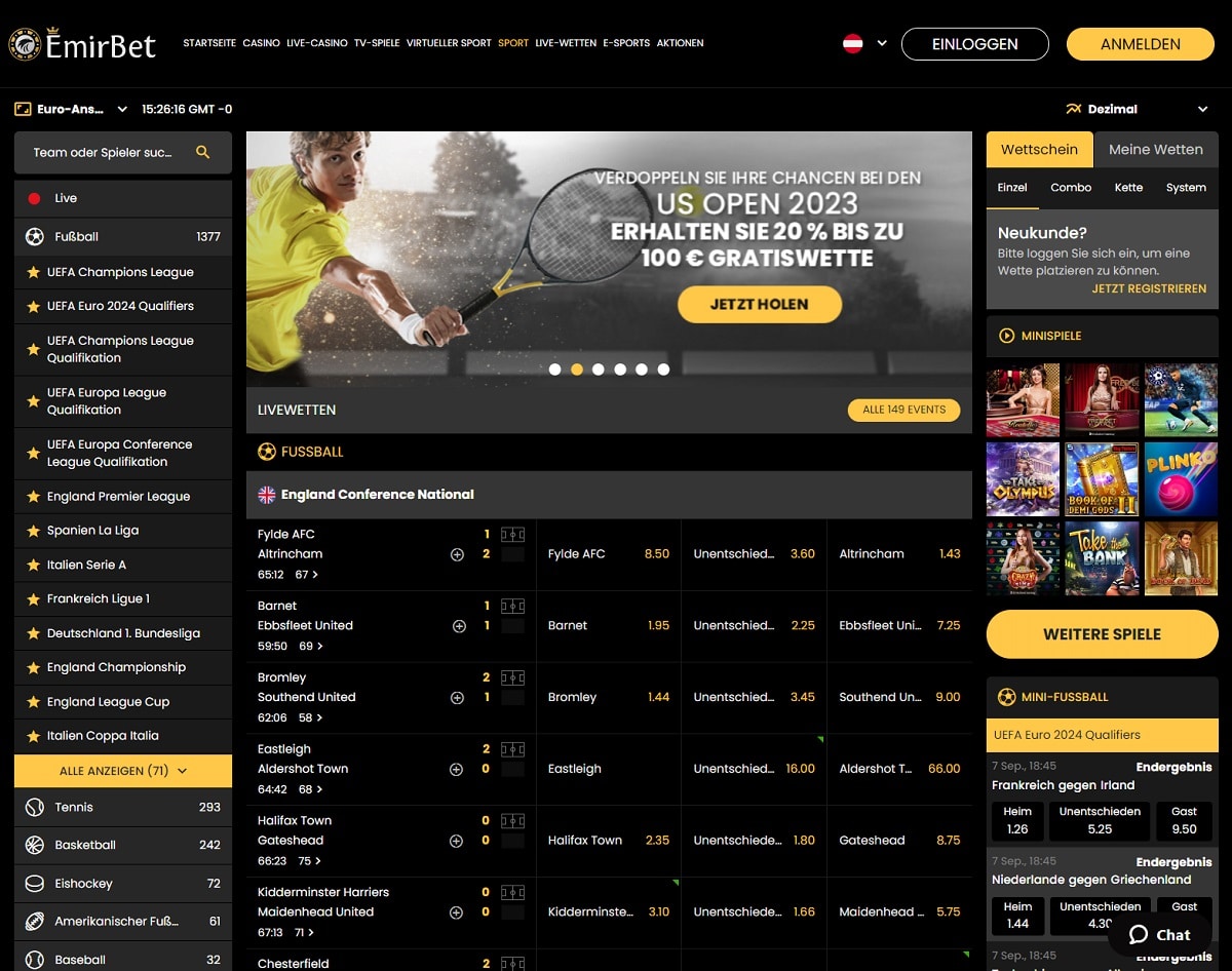 Emirbet Homepage