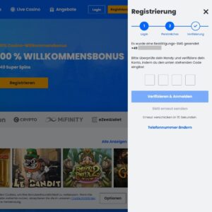 Schritt 2 der Anmeldung bei 30bet