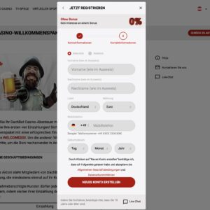 Schritt 2 der Anmeldung bei Dachbet