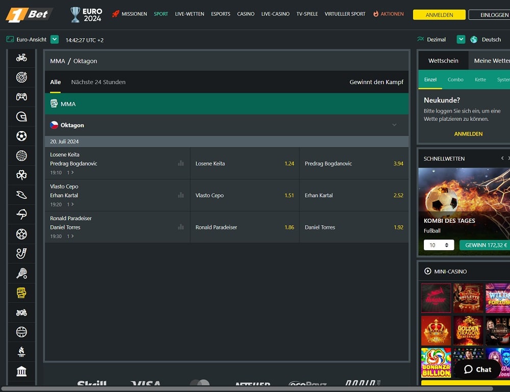 Oktagon MMA Wetten bei 1Bet