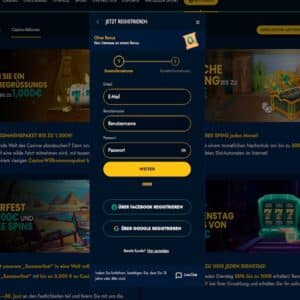 Schritt 2 der Anmeldung bei Book of Casino