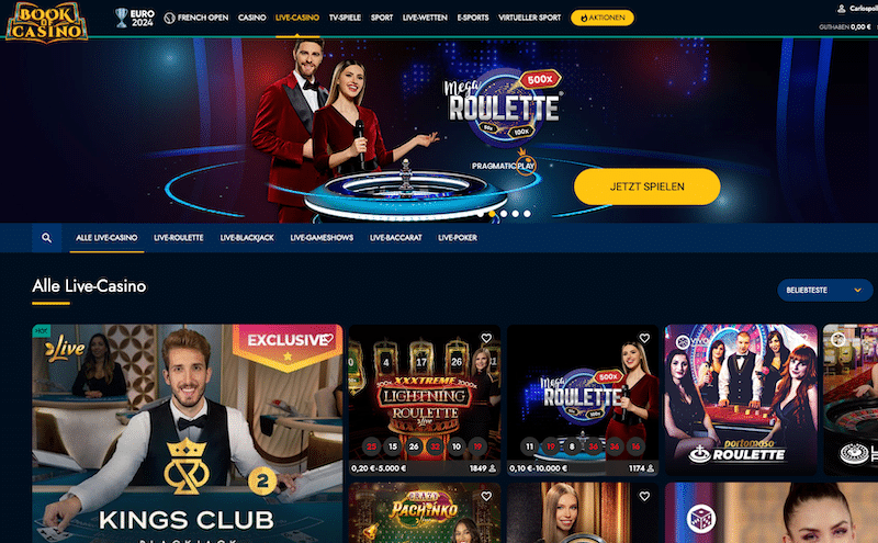 Das Spieleangebot von BookofCasino