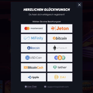 Schritt 3 der Anmeldung bei Quickwin