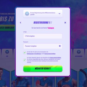 Schritt 2 der Anmeldung bei FunBet