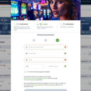 Schritt 3 der Anmeldung bei 20Bet