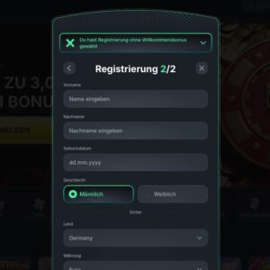 Schritt 3 der Anmeldung bei KinBet