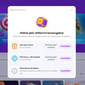 Schritt 2 der Anmeldung bei Winnerz