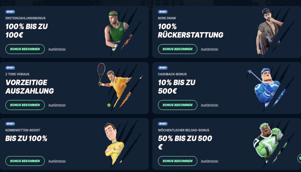 Nur einige der zahlreichen Sport Aktionen für Bestandskunden bei Playzilla