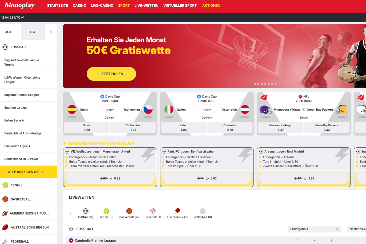 Startseite von Monoplay