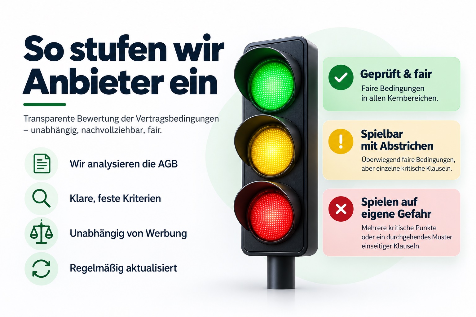 So stufen wir bei Onlinewettentest.com Sportwettenanbieter ein